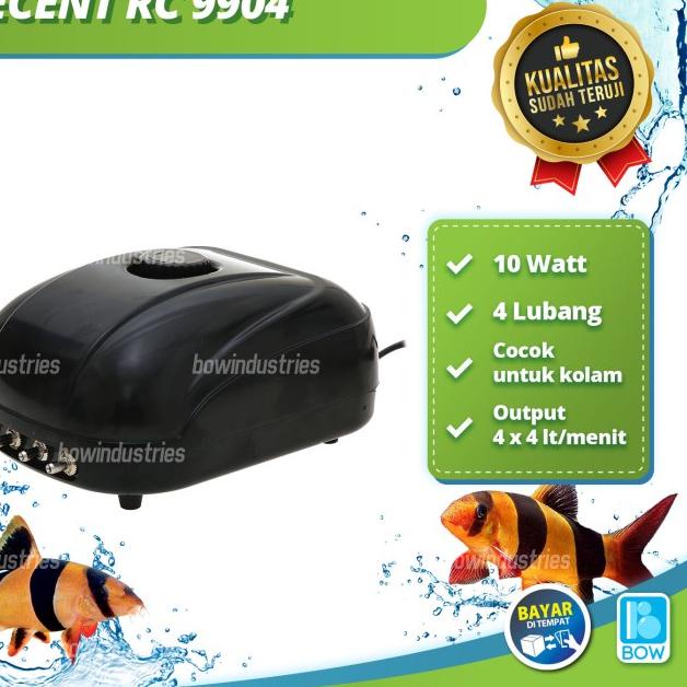 Mesin Aerator Pompa Udara Aquarium Kolam Ikan 4 Lubang RC 9904