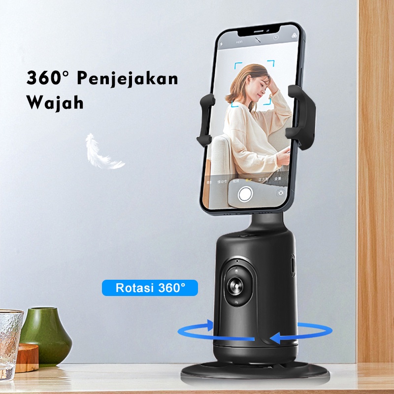 GROTIC Gimbal Handphone Stabilizer 360°AI Face Tracking Gesture Control P01-1