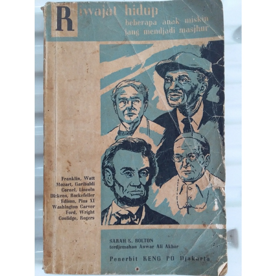 Buku sejarah Riwajat Hidup Beberapa Anak Miskin Jang Mendjadi Masjhur