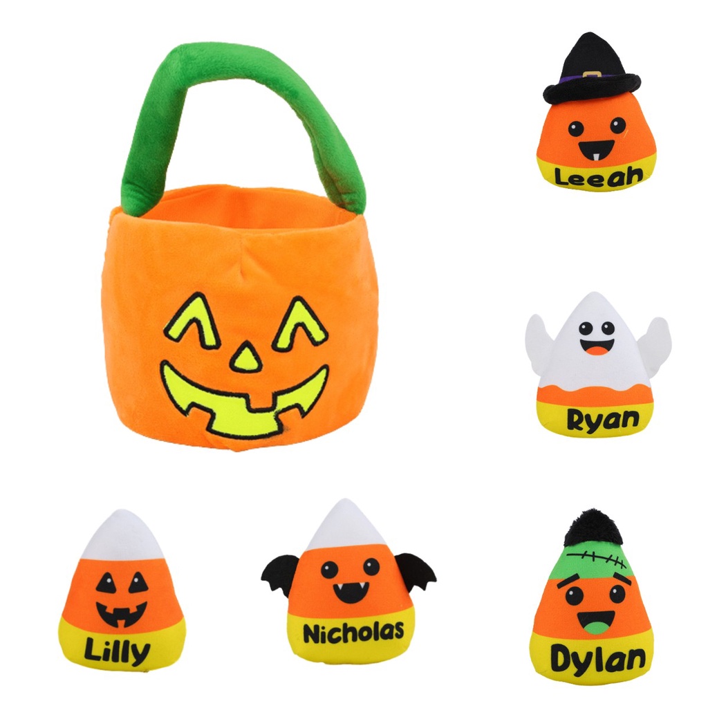 Tote Permen Halloween Mewah Lembut Ryan Leeah Dylan Nicholas Pumpkin Basket