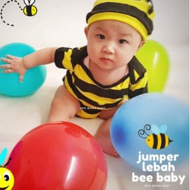 Baju Bayi Laki Laki Perempuan Jumper Kostum Bayi Lucu - Lebah Bee - size 2