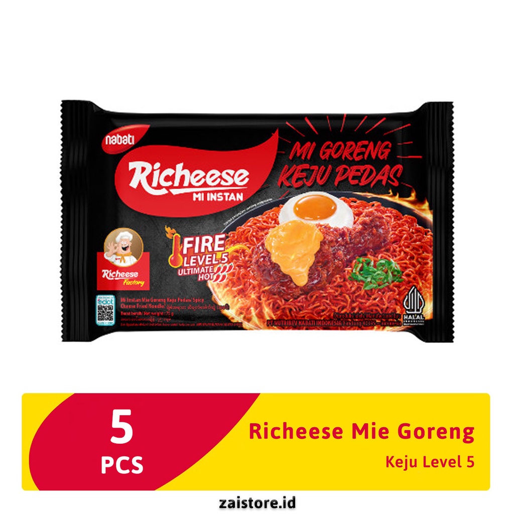 

Richeese Mie Goreng Keju Level 5 (Isi 5 Pcs) - Free Bubble Wrap & Dus