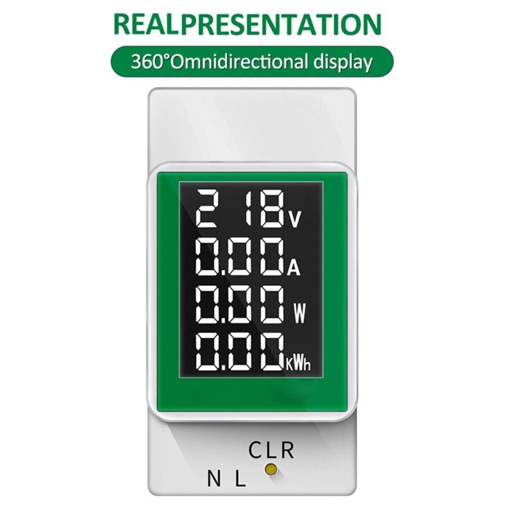 Solighter Din Rail Wattmeter Tester Volt Amp Power Factor Time Energy Voltage Current Monitor Ammeter