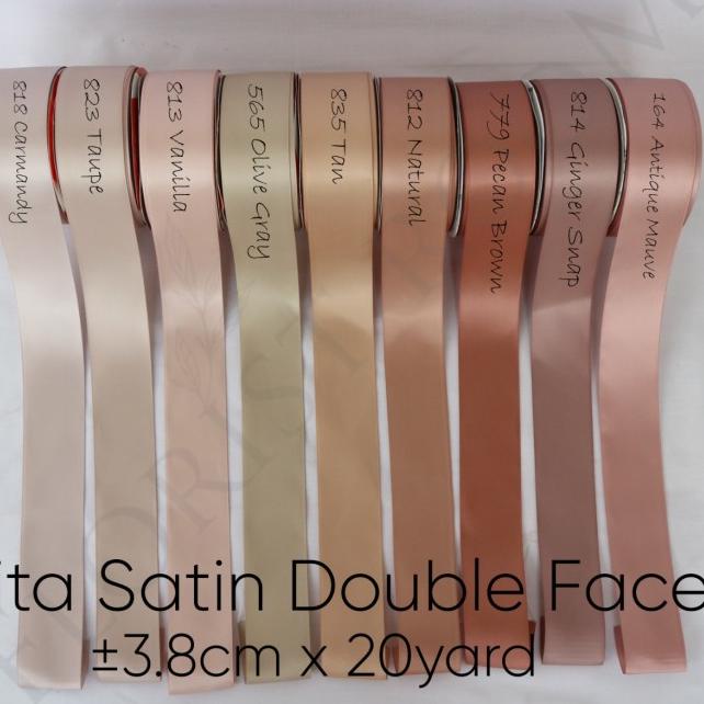 

Pita satin Double Face ±3.8cm - Satin - Ribbon - 835 Tan