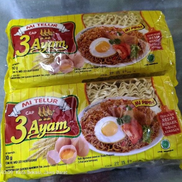 

Mi telur cap 3 ayam 200gr