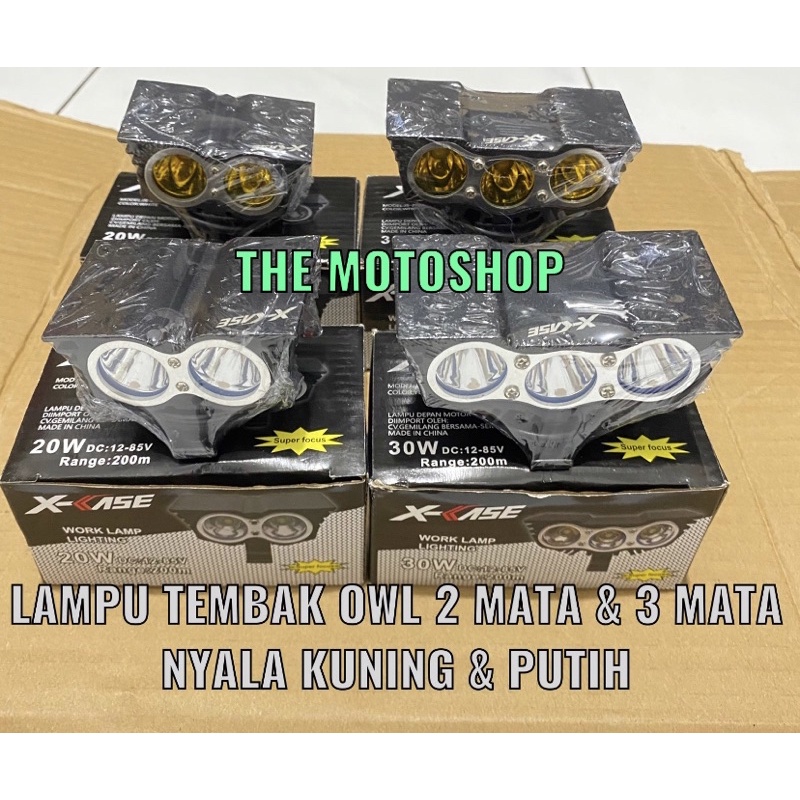 LAMPU TEMBAK OWL LAMPU SOROT LED 3 MATA DAN 2 MATA OWL 30 WATT NYALA 3 MODE KLX CRF WR155 SUPERMOTO ENDURO ADVENTURE