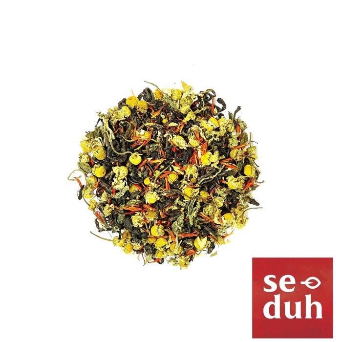 

Sale SUNSET BREEZE Tea Blend - Chamomile Mint Safflower Green Tea 60 gram /KOPI RUBE/KOPI SLB/KOPI