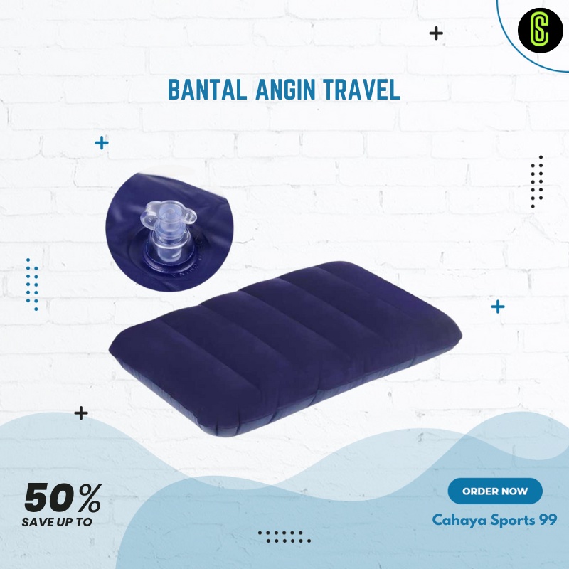 Bantal Angin Tiup Inflatable PVC Neck Pillow Travel Outdoor High Rest