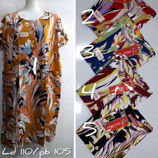 DASTER PENDEK BATIK KENCANA UNGU LABEL MERAH