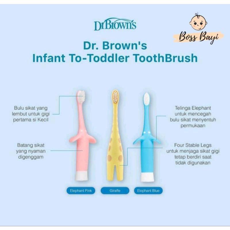 DR BROWN'S - Infant To Toodler Toothbrush / Sikat Gigi Bayi Anak