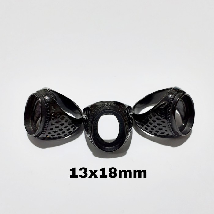 Cincin Ring Emban Titanium Hitam - 7