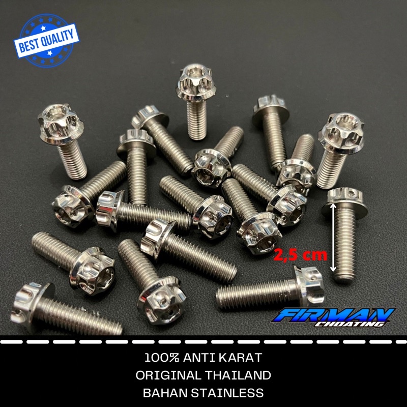 PROBOLT BAUT M8x25 DRAT 1 KUNCI &amp; 2 KUNCI (Harga 1 Biji)