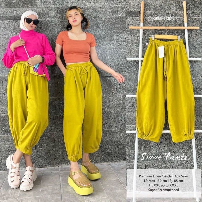 SIRRO PANTS CRINKLE LINEN PREMIUM