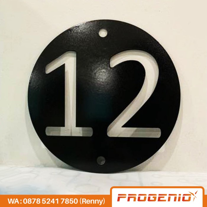 (NR-2D-001) Nomor Rumah 001 2D (Plat Besi)