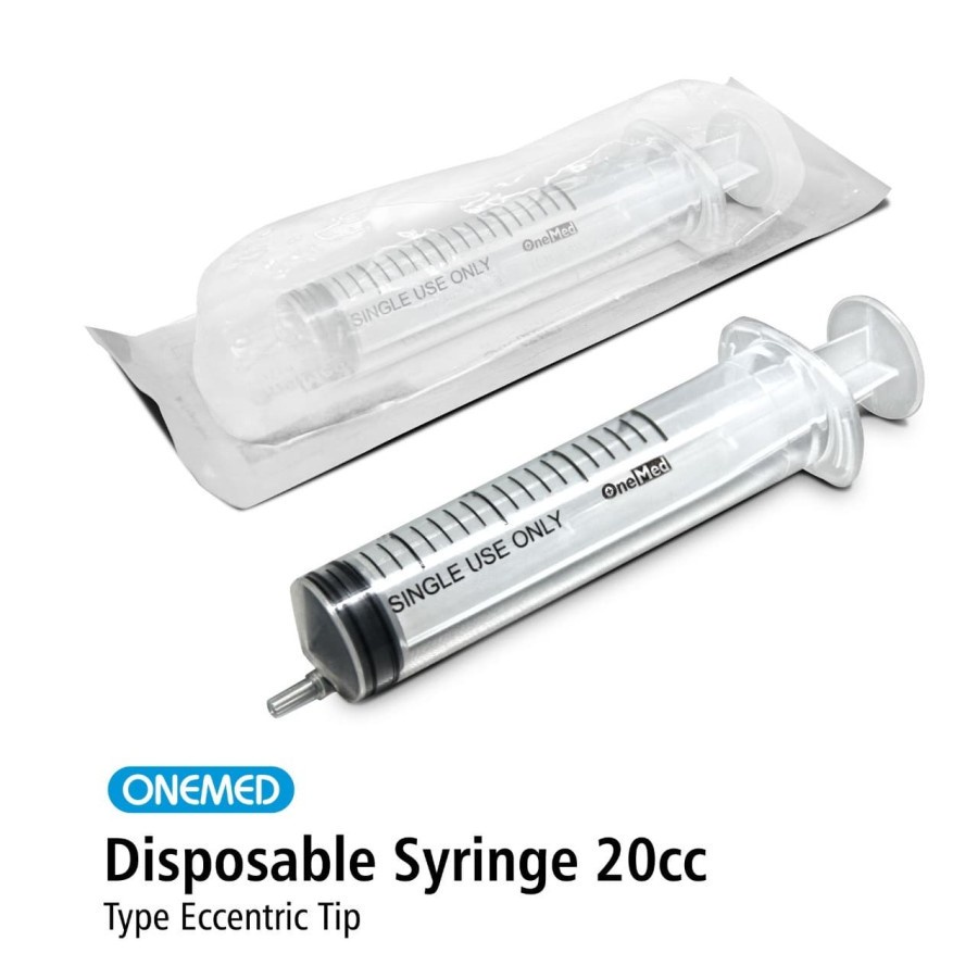 Syringe 20cc OneMed / Spuit Onemed 20ml Lubang Tengah &amp; Lubang PInggir Pack / Box