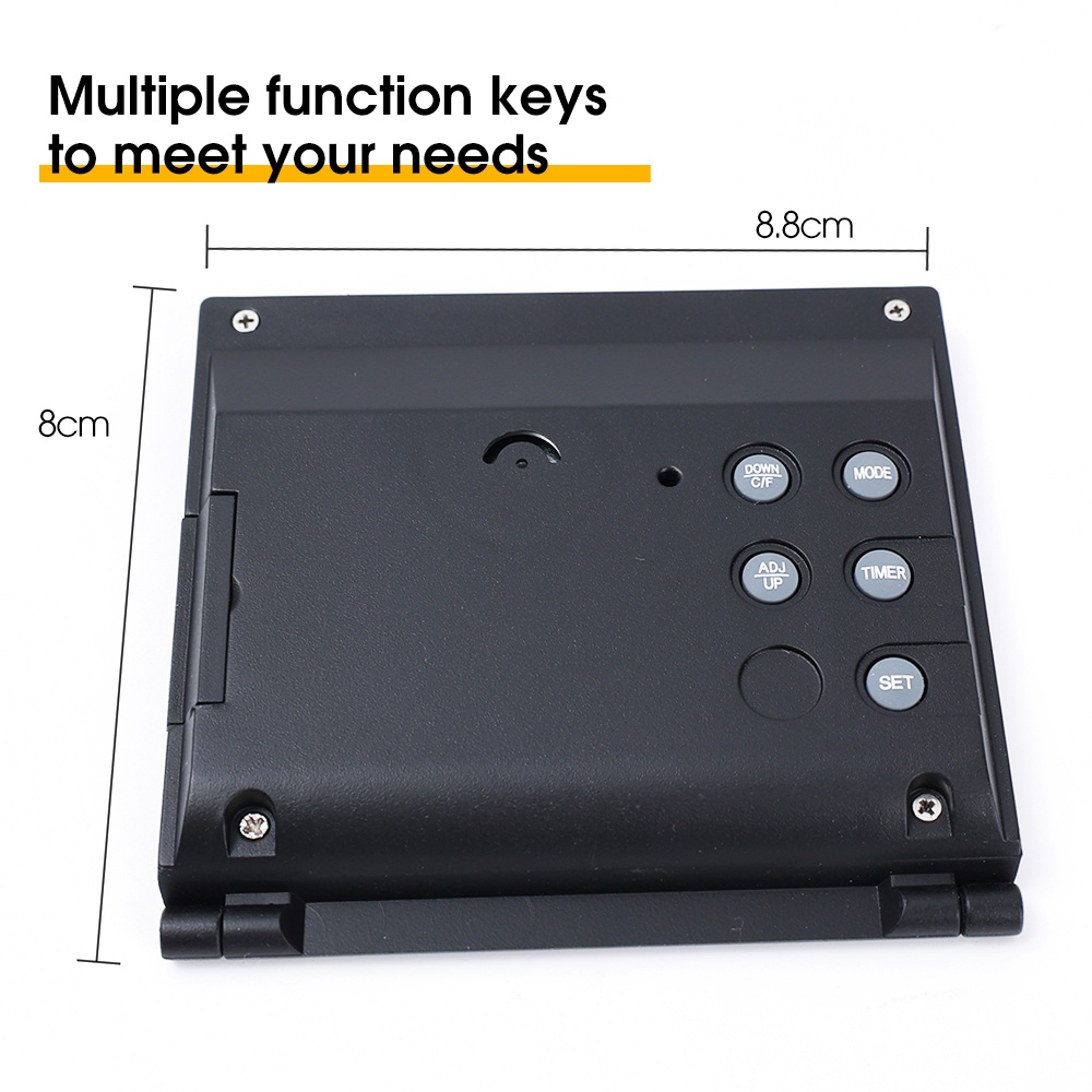 Jam Alarm Digital Elektronik Multifungsi Model Lipat Dengan Tampilan Tanggal Dan Suhu Untuk Travel