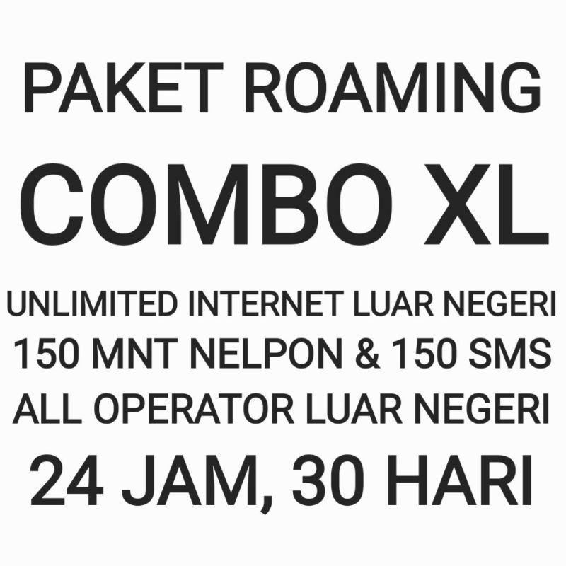 [CHAT DULU SEBELUM ORDER]Paket Roaming Combo XL Luar Negeri Negri Unlimited Internet Kuota Data Nelp