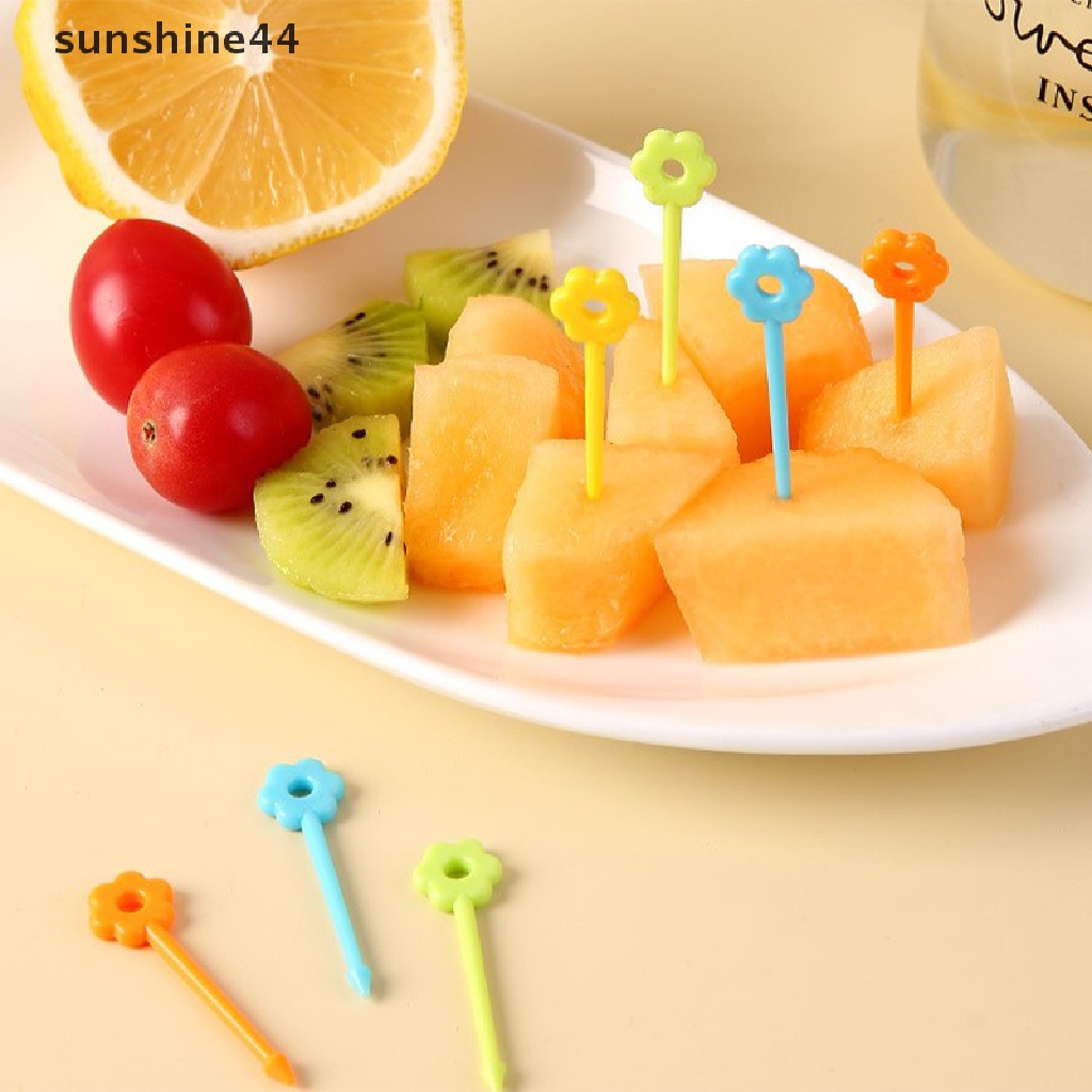 Sunshine 12 / 20Pcs / Set Tusukan Makanan / Snack / Kue / Buah Mini Motif Kartun Hewan Untuk Anak