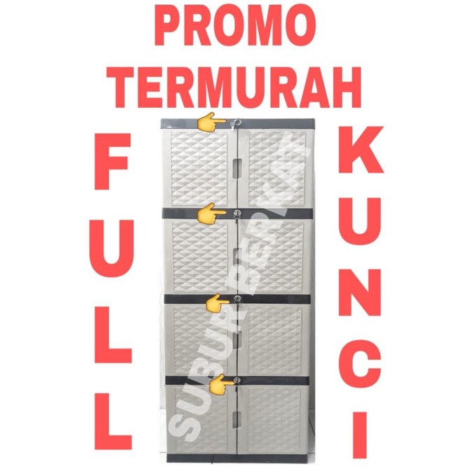 

Lemari Plastik Lemari Pakaian Bilpin 4 susunn stock ready