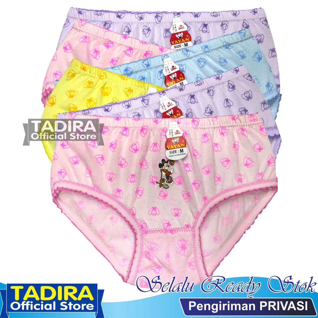 6 Pcs Celana Dalam Anak Perempuan Corak Motif Warna Random TADIRA Store