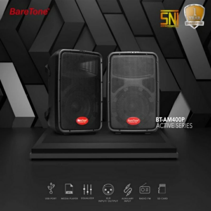 speaker aktif original baretone am400p with power mixer speaker active karaoke