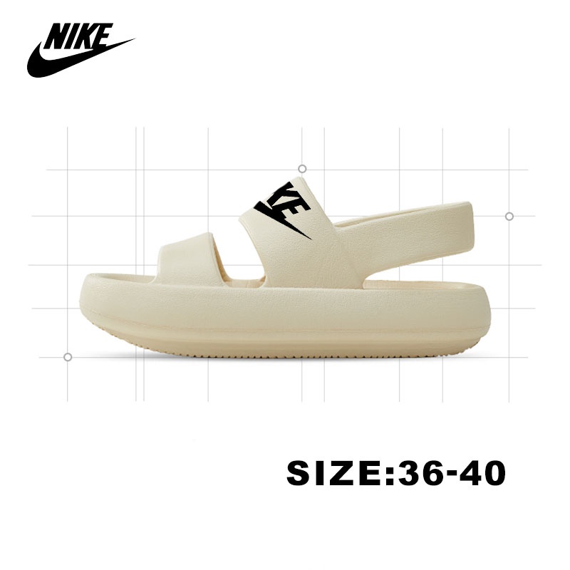 Nike Sendal Karet Wanita Lembut dan Nyaman Sepatu Sendal Putih  hitam Jelly Anti Slip Sendal lalisa Sandal Gunung Karet Wanita