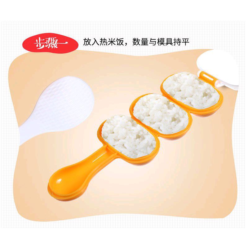 (CLASHOP)Cetakan Nasi Bento Bola Bulat Gulung Plus Centong Rice Ball Shaker Bento Rice Ball Mold