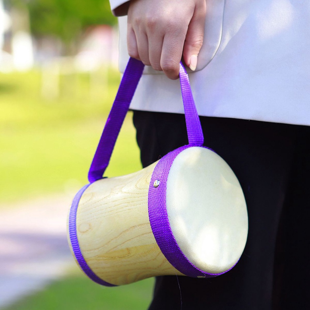 1 set Drum Perkusi Portable Bahan Kulit Domba Untuk Edukasi Anak