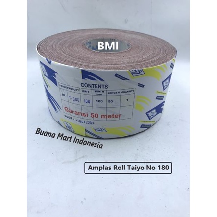 Amplas Roll Taiyo No 180 | Amplas Meteran Grit 180 | Amplas Besi