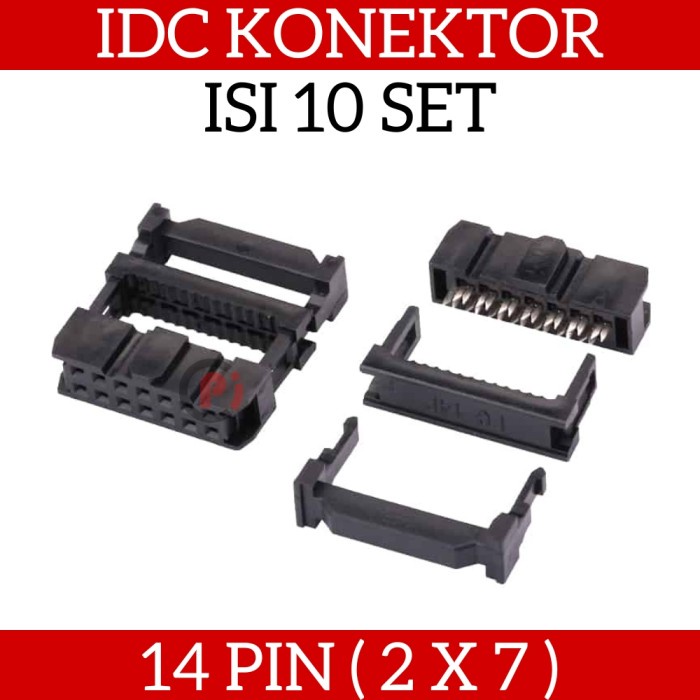 Isi 10 Pcs Set Konektor Female Kabel Pita Flat 14 Pin IDC 14P 2x7 Pin