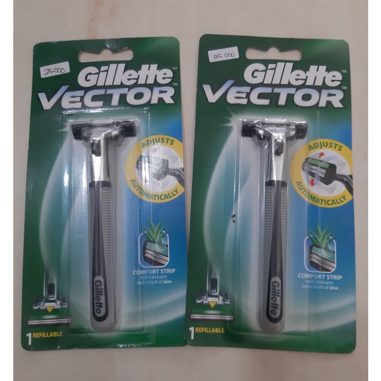Gillette Vector Alat Cukur 2pisau - Mata Pisau Cukur Bisa Diganti