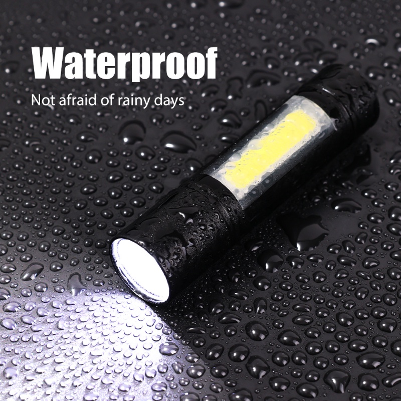 Lampu Senter LED COB Mini Portable Multifungsi 3 Mode Terang Anti Air Rechargeable Untuk Outdoor / Hiking / Camping