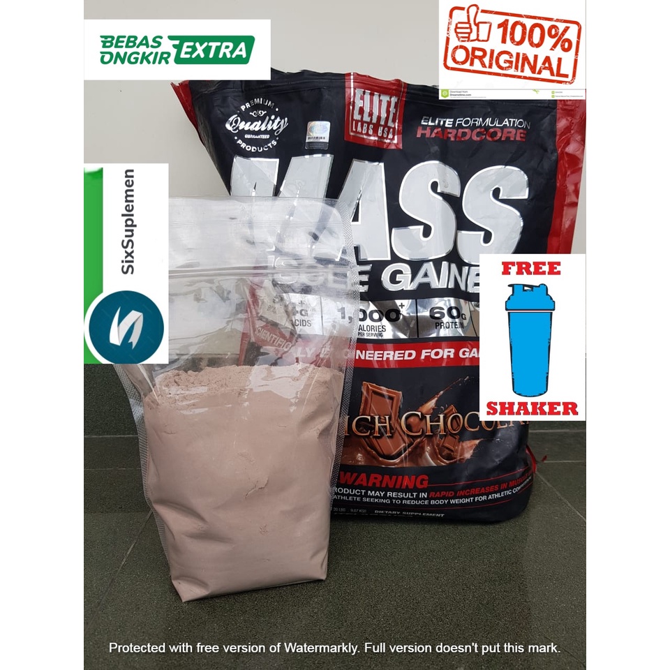 (Bonus Sample/Shaker) Elite Labs Mass Muscle Gainer 2 Lbs Repack (900 Gram)