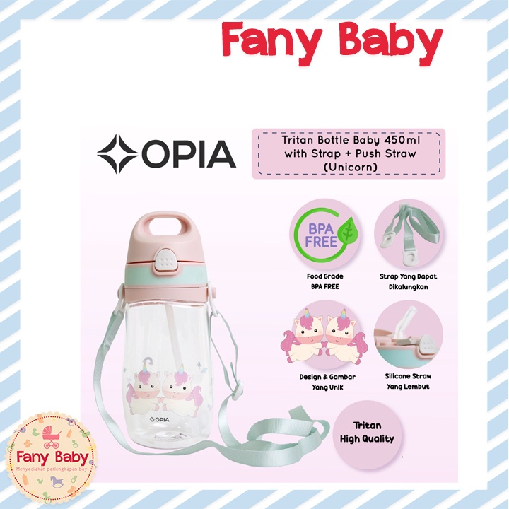 OPIA TRITAN BABY WEIGHTED STRAW BOTTLE WITH HANDLE 450ML