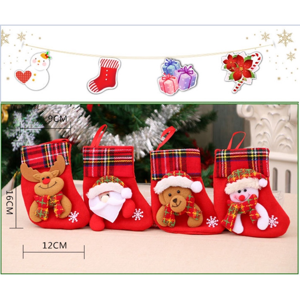 Kaos Kaki Natal Chtistmas Socks Xmas Sock Hiasan Dekorasi Rumah Pohon Natal Kantong Souvenir