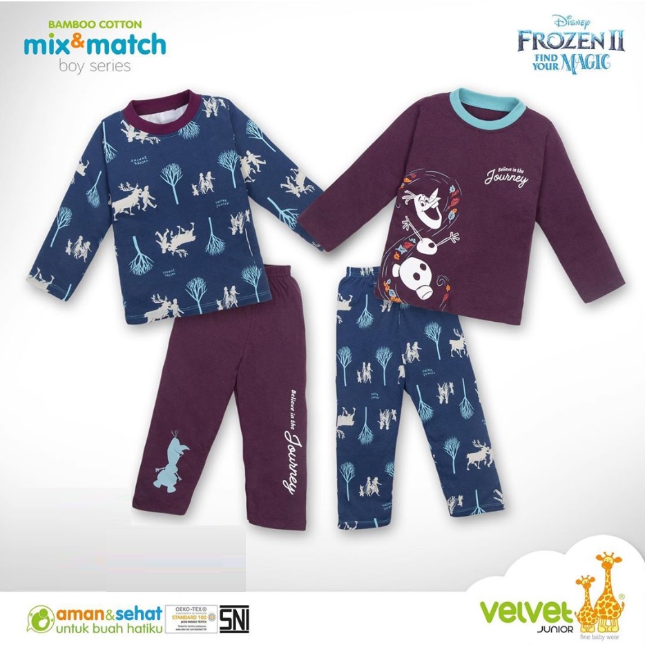 Velvet Junior Piyama Bamboo Cotton Mix &amp; Match Edition Disney Boy