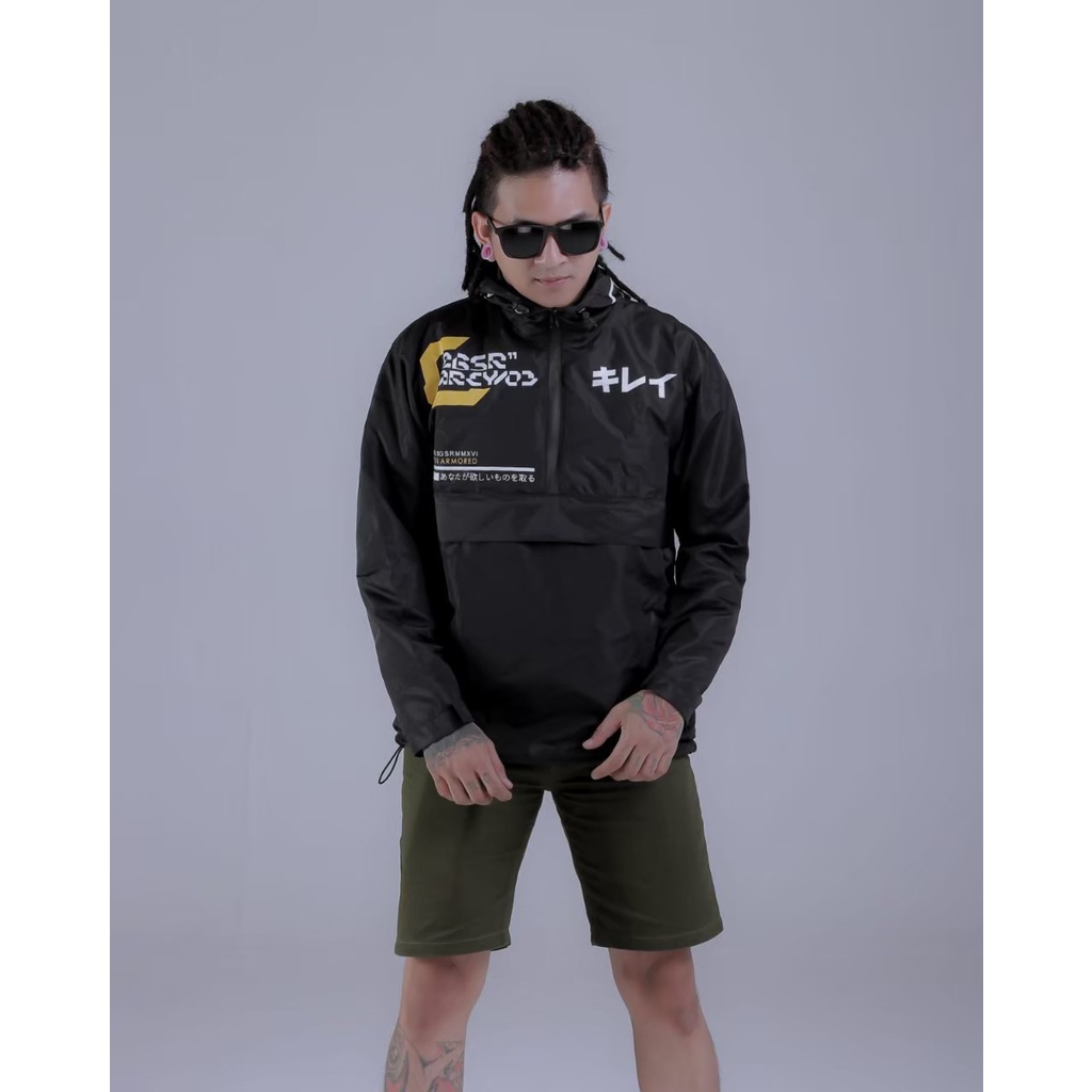 Jaket Cagoule BGSR RF 01 Parasut Hitam