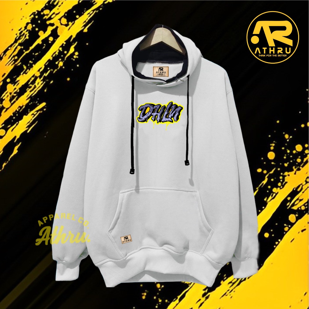 Sweater hoodie Putih Pria Sablon Premium DHLN Gravity Switer Hudie Cewek Cowok Brand Lokal Athru