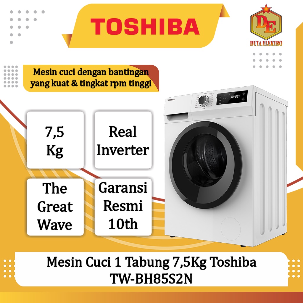 Mesin Cuci 1 Tabung 7,5kg Toshiba TWBH 85 S2N