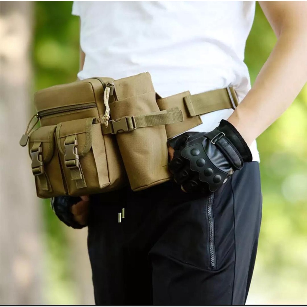 Slempang Slempang Free Tempat Botol army TACTICAL ( HARGA GROSIR ) Tas Pinggang Pria Wanita