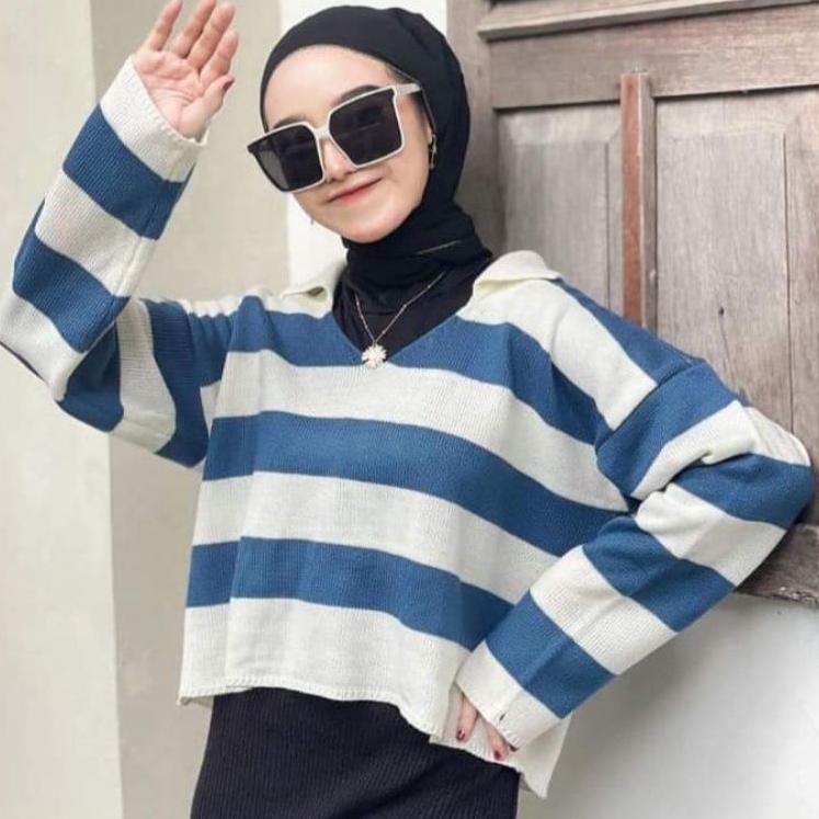 Stok Terbatas Fuji Crop Top Rajut / Blouse Rajut Fuji 12 guade / Blouse Blaster Lembut / rajut blast