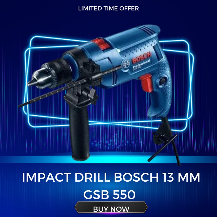 Mesin Bor Tembok Kayu Beton Impact Drill 13 mm BOSCH GSB 550