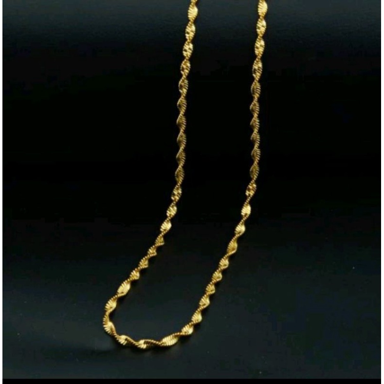 kalung titanium model bursalino model pelintir warna emas kalung pria wanita