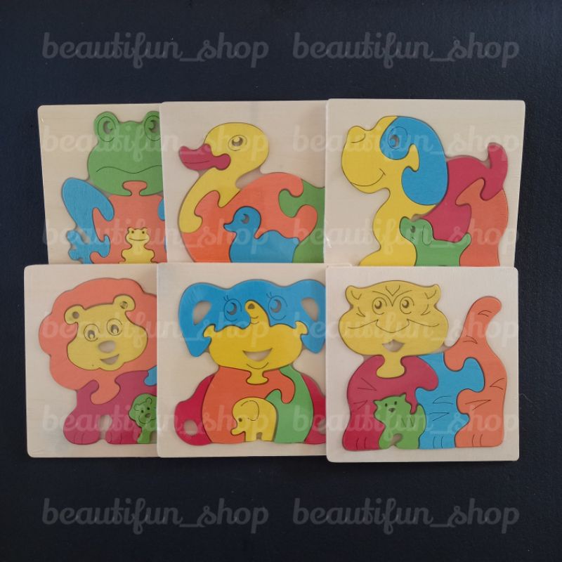 Puzzle kayu hewan | mainan edukasi anak puzzle kayu | mainan anak edukatif | puzzle hewan mainan ana