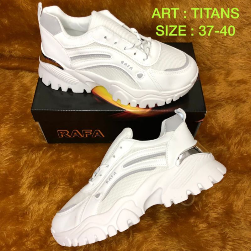 SEPATU KETS CEWEK DEWASA BY RAFA TITANS WARNA PUTIH SIZE 37-40.