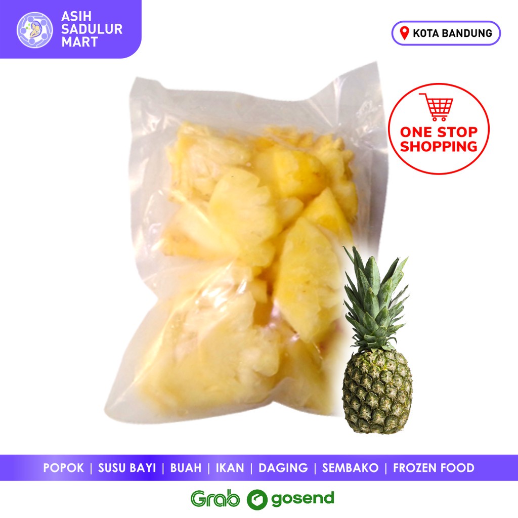 Nanas Frozen Manis 500gr / 1kg Promo Murah Bandung | Asih Sadulur Mart