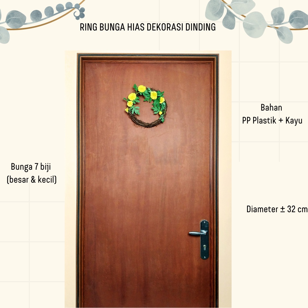 Ring Bunga Hias Plastik Dekorasi Dinding Pajangan Ornamen Rumah Tanaman Hias Artificial Flower Satu7an PBP125