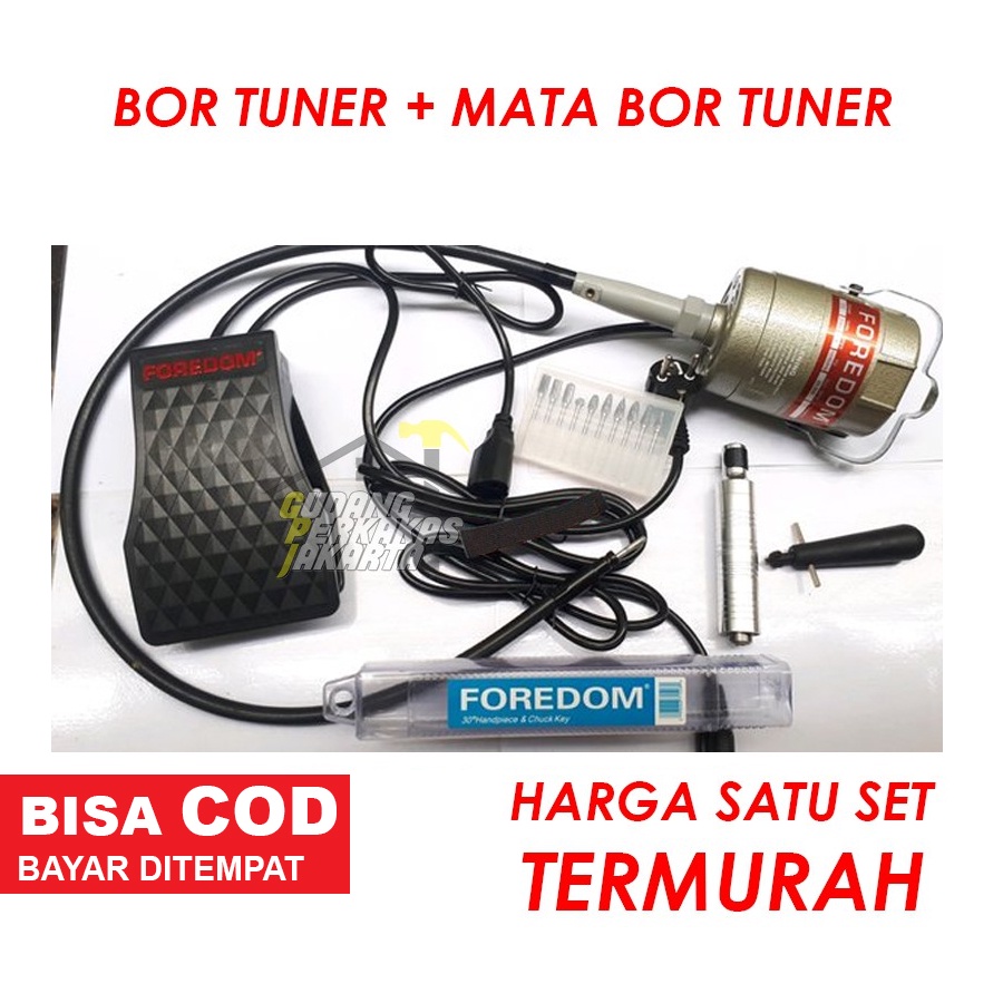 Bor Tuner Foredom + Mata Tuner Set 10Pcs / Alat Porting Set