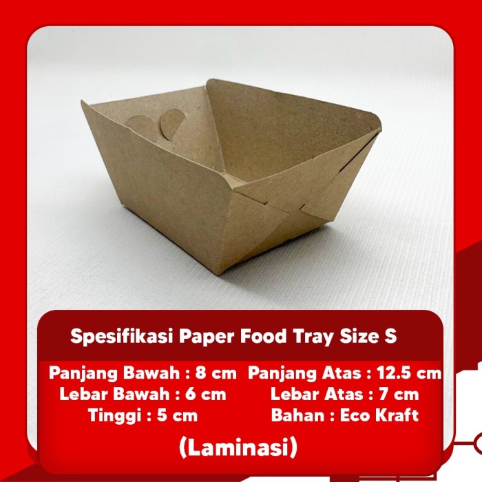NEW PAPER LUNCH BOX BAHAN KRAFT/LUNCH BOX PAPER COKLAT SIZE M , L , S - Tray S