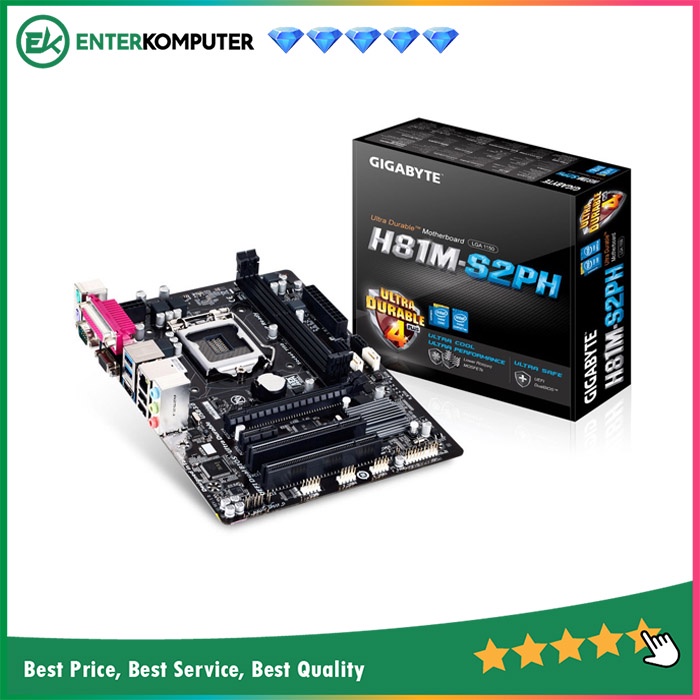 Motherboard Gigabyte GA-H81M-S2PH - LGA1150 H81 DDR3 SATA3 USB3